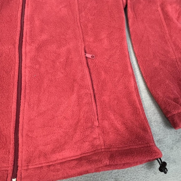 Columbia Fleece Jacket Womens Large Red Full Zip Soft Warm Outdoor Hiking - Picture 6 of 12